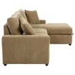 Coaster Pastrana Fabric Sleeper Sectional Sofa RAF Chaise in Camel Brown