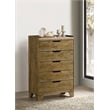 Coaster Henderson 5-drawer Rustic Wood Bedroom Chest in Medium Oak Brown
