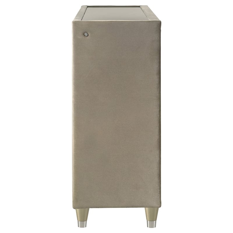 Coaster Lorient 8-drawer Wood LED Bedroom Dresser Cabinet in Ivory/Camel