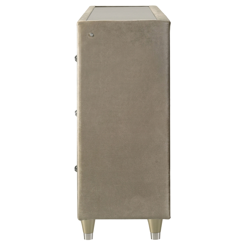 Coaster Lorient 8-drawer Wood LED Bedroom Flame Box Dresser in Ivory/Camel