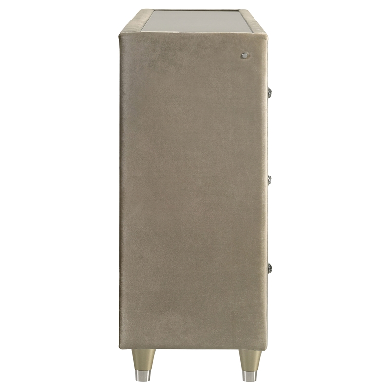 Coaster Lorient 8-drawer Wood LED Bedroom Flame Box Dresser in Ivory/Camel