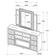 Coaster Lorient 8-drawer Wood LED Flame Box Dresser with Mirror in Ivory/Camel