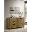 Coaster Henderson 6-drawer Wood Bedroom Dresser Cabinet in Medium Oak Brown