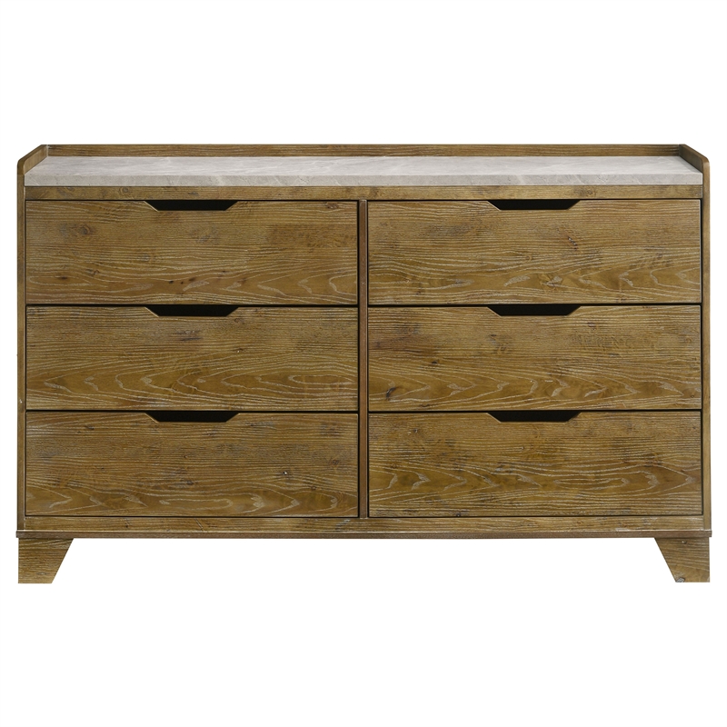 Coaster Henderson 6-drawer Wood Bedroom Dresser Cabinet in Medium Oak Brown