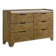 Coaster Henderson 6-drawer Wood Bedroom Dresser Cabinet in Medium Oak Brown