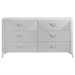 Coaster Cassia 6-drawer Wood Bedroom Dresser Cabinet in White High Gloss