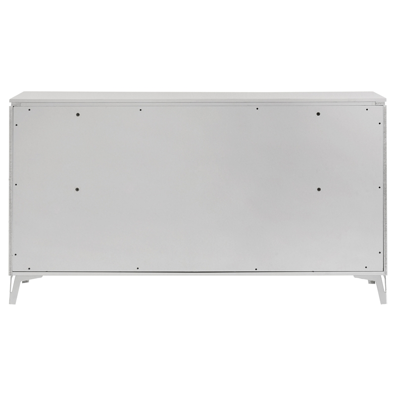 Coaster Cassia 6-drawer Wood Bedroom Dresser Cabinet in White High Gloss