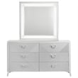 Coaster Cassia 6-drawer Wood Dresser Cabinet with Mirror in White High Gloss