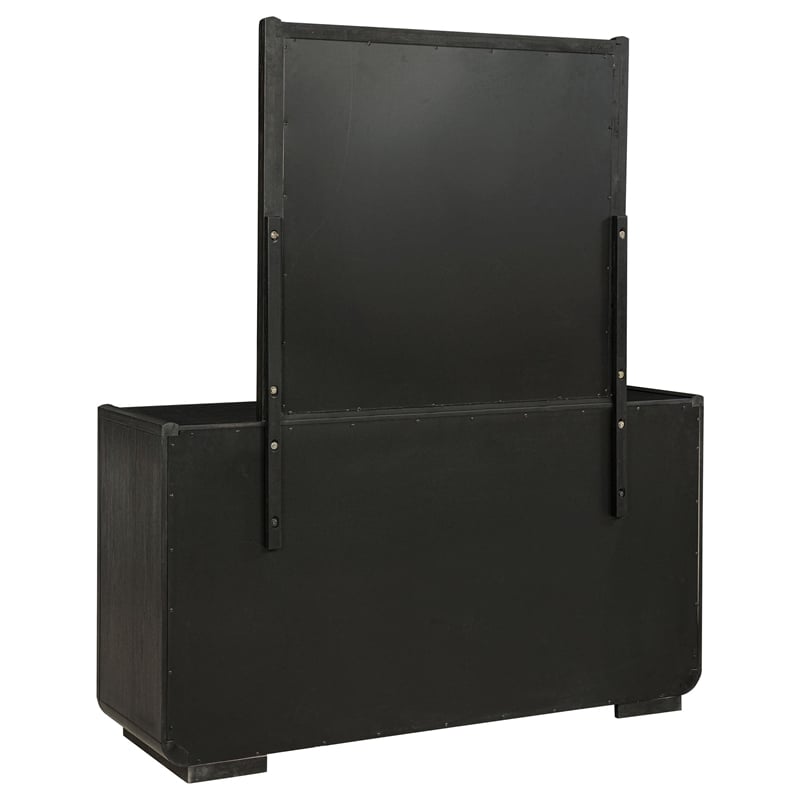 Coaster Leandro 8-drawer Wood Bedroom Dresser with Mirror in Burnished Black