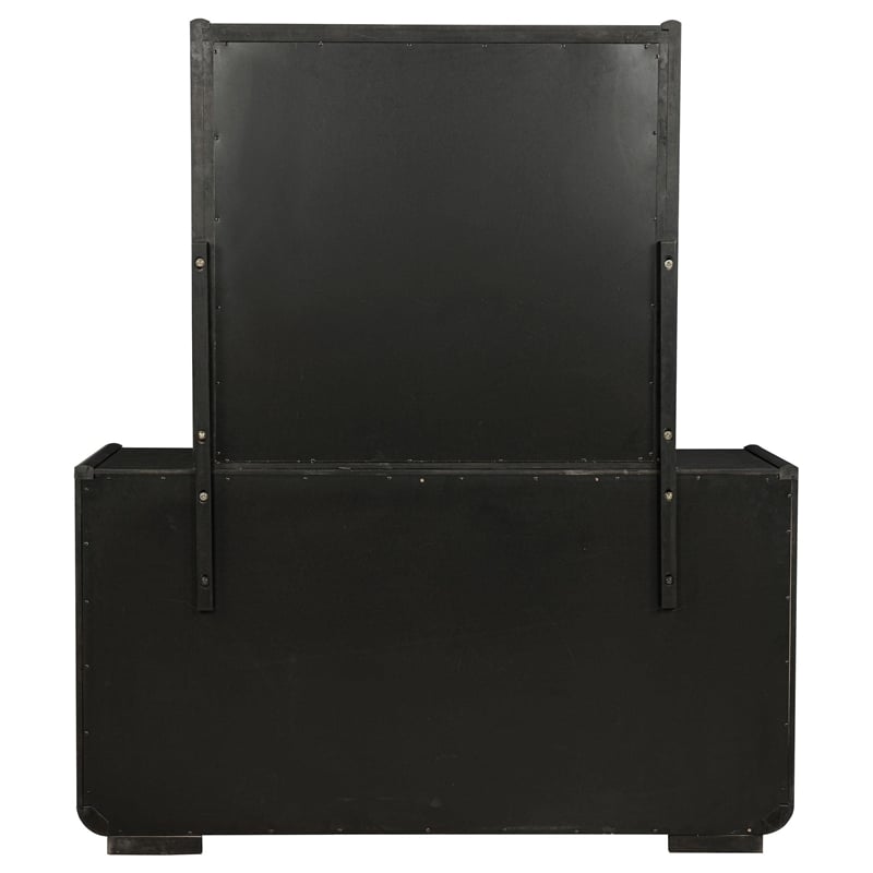 Coaster Leandro 8-drawer Wood Bedroom Dresser with Mirror in Burnished Black