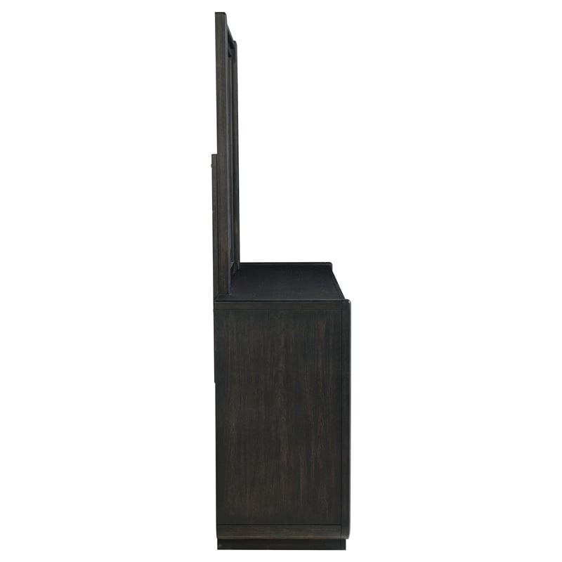 Coaster Leandro 8-drawer Wood Bedroom Dresser with Mirror in Burnished Black