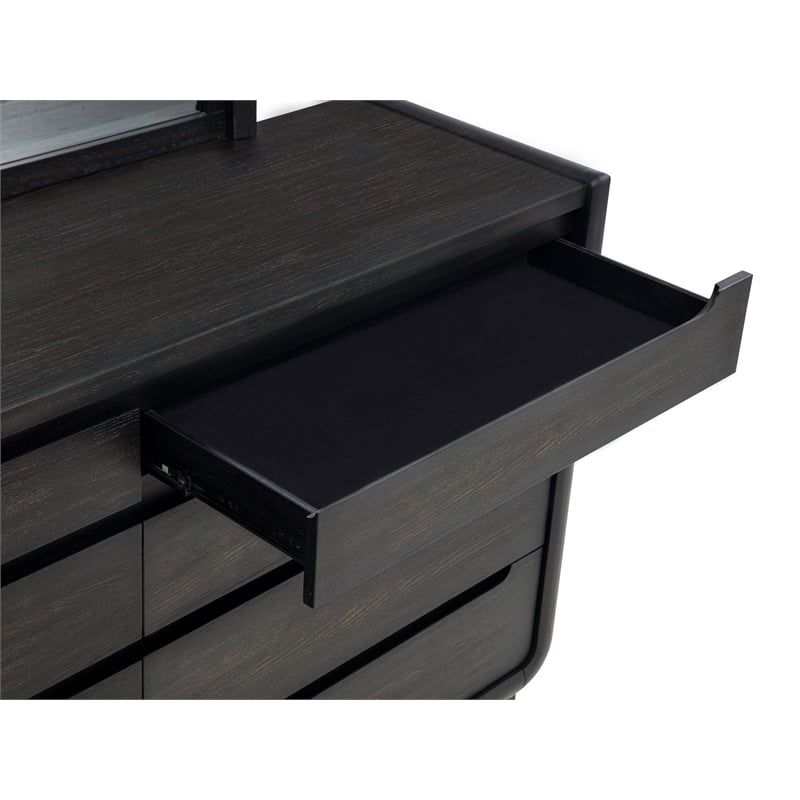 Coaster Leandro 8-drawer Wood Bedroom Dresser with Mirror in Burnished Black