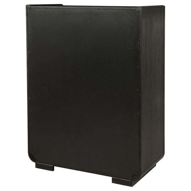 Coaster Leandro 5-drawer Contemporary Wood Bedroom Chest in Burnished Black