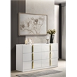 Coaster Ines 6-drawer Wood Bedroom Dresser Cabinet in White High Gloss