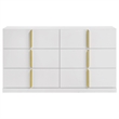Coaster Ines 6-drawer Wood Bedroom Dresser Cabinet in White High Gloss