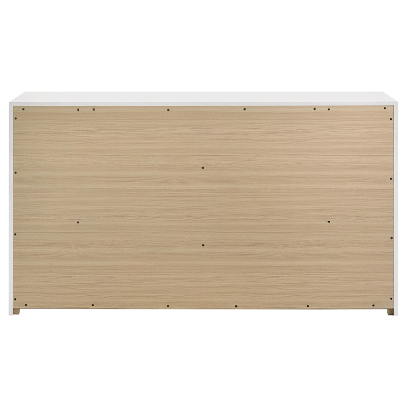 Coaster Ines 6-drawer Wood Bedroom Dresser Cabinet in White High Gloss