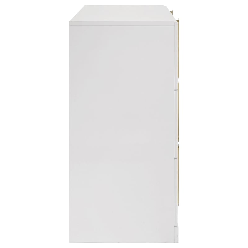 Coaster Ines 6-drawer Wood Bedroom Dresser Cabinet in White High Gloss