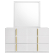 Coaster Ines 6-drawer Wood Bedroom Dresser with Mirror in White High Gloss