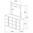 Coaster Ines 6-drawer Wood Bedroom Dresser with Mirror in White High Gloss