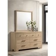 Coaster Arielle 6-drawer Wood Bedroom Dresser with Mirror in Light Oak Brown