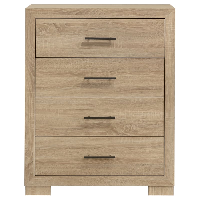Coaster Arielle 4-drawer Transitional Wood Bedroom Chest in Light Oak Brown