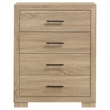 Coaster Arielle 4-drawer Transitional Wood Bedroom Chest in Light Oak Brown
