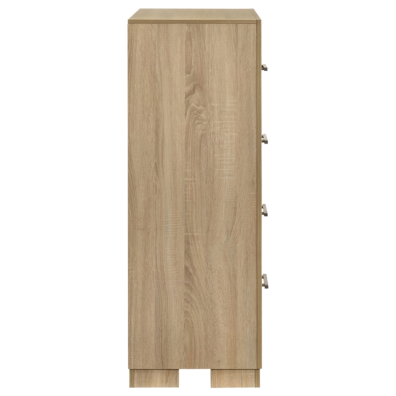 Coaster Arielle 4-drawer Transitional Wood Bedroom Chest in Light Oak Brown