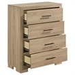 Coaster Arielle 4-drawer Transitional Wood Bedroom Chest in Light Oak Brown