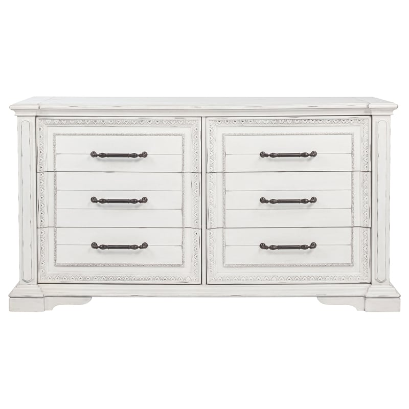 Coaster McKinney 6-drawer Wood Bedroom Dresser Cabinet in Vintage White