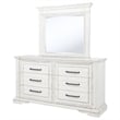 Coaster McKinney 6-drawer Wood Bedroom Dresser with Mirror in Vintage White
