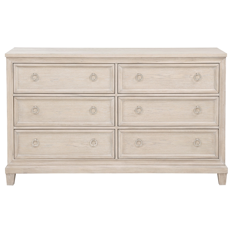 Coaster Pembroke 6-drawer Wood Bedroom Dresser Cabinet in Washed Oak Brown