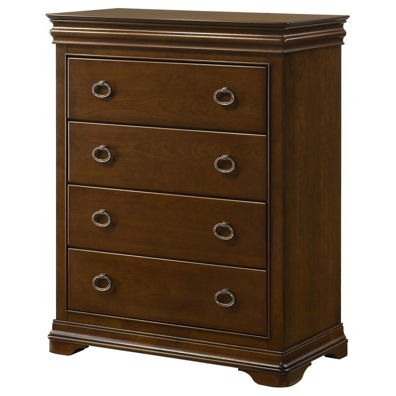Coaster Garland 4-drawer Traditional Wood Bedroom Chest in Brown Cherry
