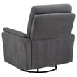 Coaster Adler Upholstered Fabric Power Swivel Glider Recliner in Charcoal Gray