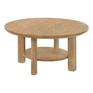 Coaster Ottowa 36&quot Round Transitional Wood Cocktail Coffee Table in Washed Oak