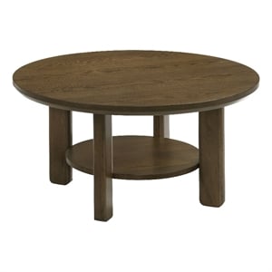 Coaster Ottowa 35&quot Round Transitional Wood Cocktail Coffee Table in Brown
