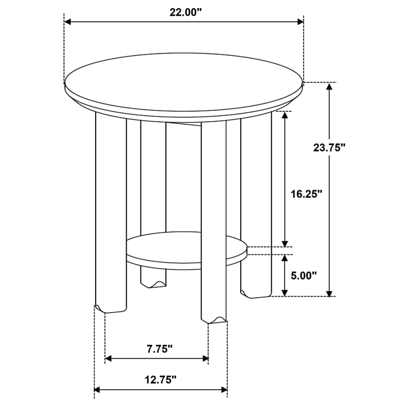Coaster Ottowa 2-piece Round Transitional Wood Coffee Table Set in Brown