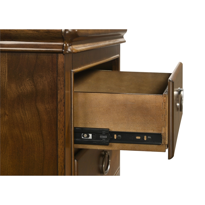 Coaster Garland 3-drawer Wood Nightstand Bedside Table in Brown Cherry