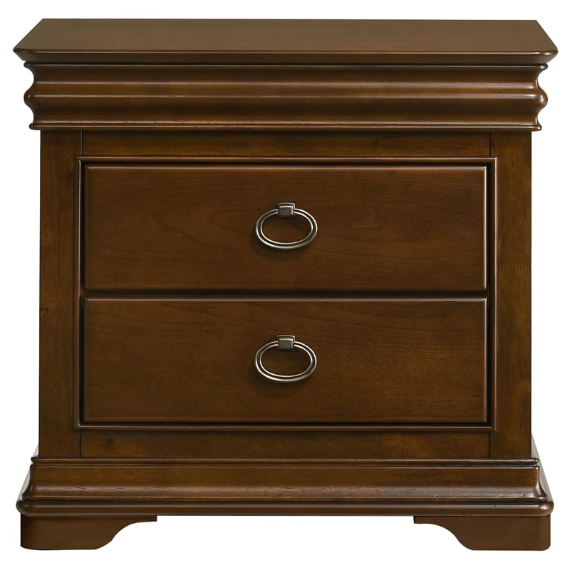 Coaster Garland 3-drawer Wood Nightstand Bedside Table in Brown Cherry