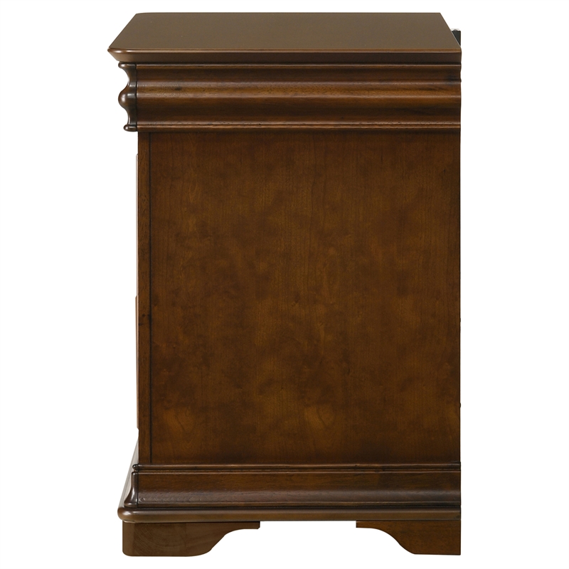 Coaster Garland 3-drawer Wood Nightstand Bedside Table in Brown Cherry