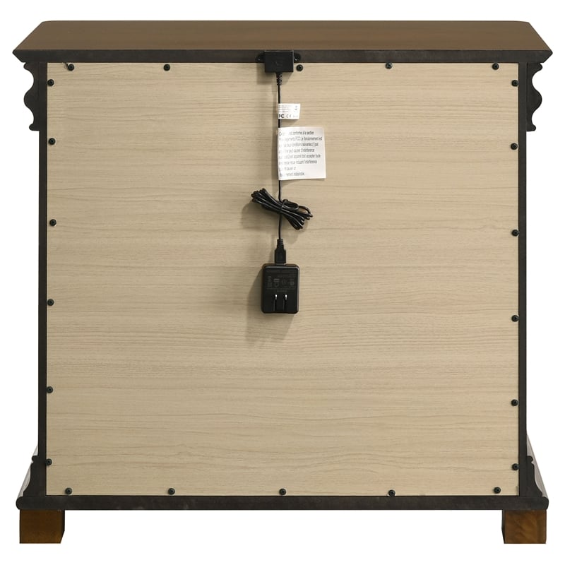Coaster Garland 3-drawer Wood Nightstand Bedside Table in Brown Cherry