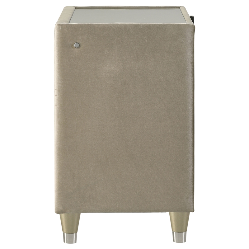 Coaster Lorient 2-drawer Traditional Wood LED Nightstand with USB in Ivory/Camel