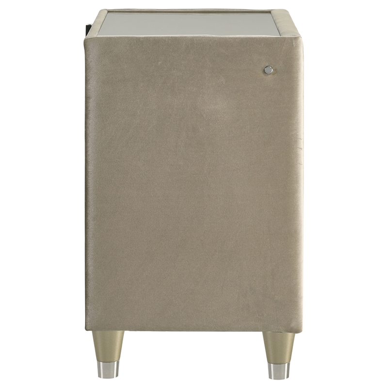 Coaster Lorient 2-drawer Traditional Wood LED Nightstand with USB in Ivory/Camel