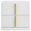 Coaster Ines 2-drawer Wood Nightstand Bedside Table in White High Gloss