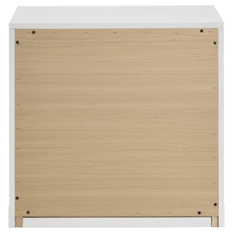 Coaster Ines 2-drawer Wood Nightstand Bedside Table in White High Gloss