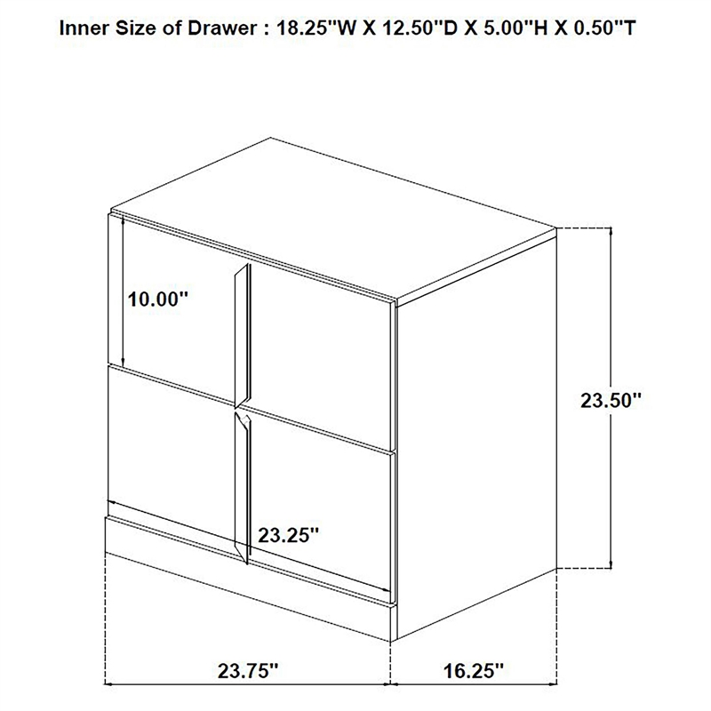 Coaster Ines 2-drawer Wood Nightstand Bedside Table in White High Gloss
