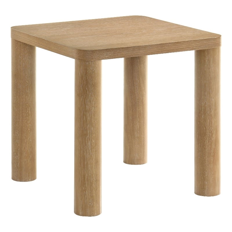 Coaster Castlewood Transitional Wood Accent Side End Table in Washed Oak