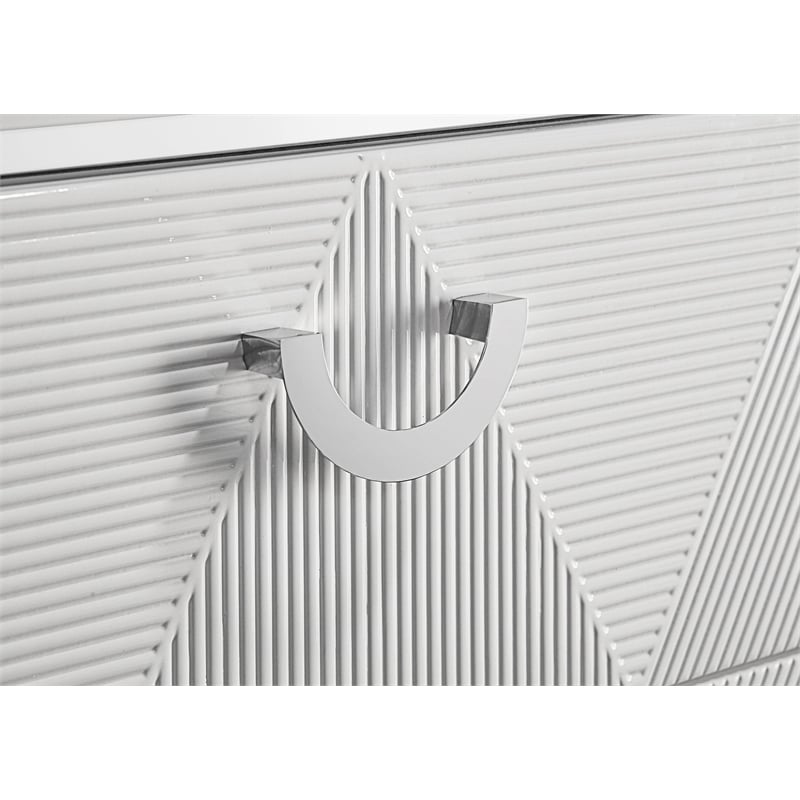 Coaster Cassia 2-drawer Wood Nightstand Bedside Table in White High Gloss