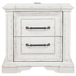 Coaster McKinney 2-drawer Wood Nightstand with Dual USB in Vintage White