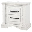 Coaster McKinney 2-drawer Wood Nightstand with Dual USB in Vintage White