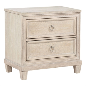 Coaster Pembroke 2-drawer Coastal Wood Nightstand Bedside Table in Washed Oak